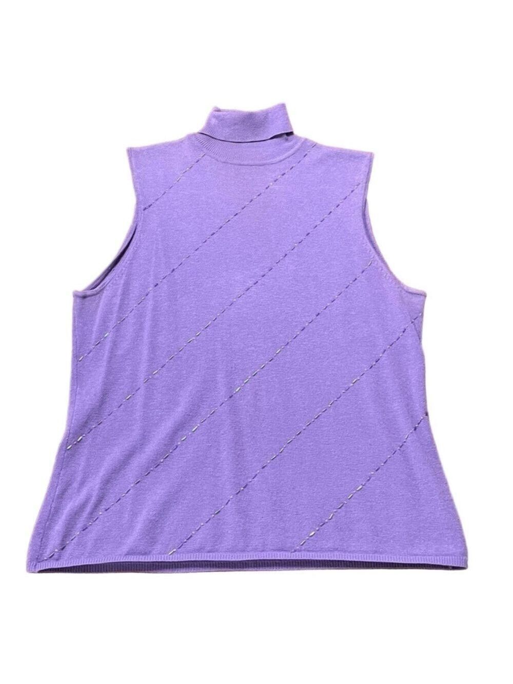 Vintage Y2K Purple Sleeveless Beaded Top